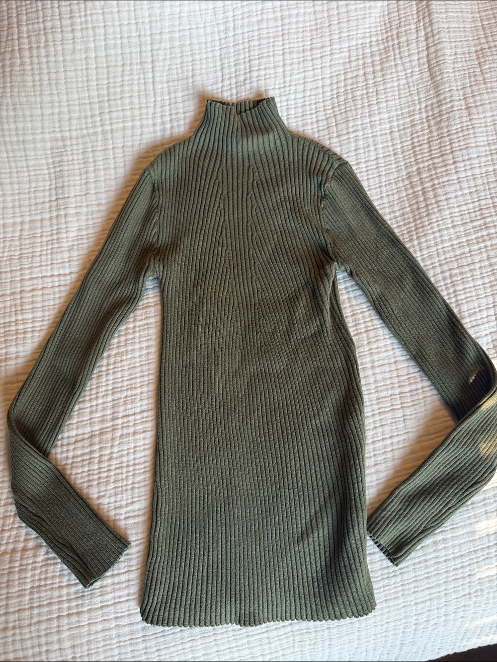 Baltic Born Olive Green Ribbed Mock Neck Sweater
